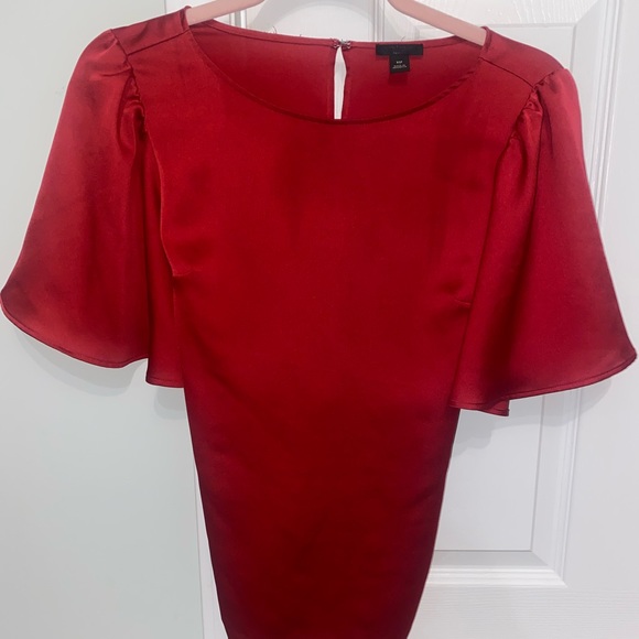 Red satin top - Picture 1 of 2
